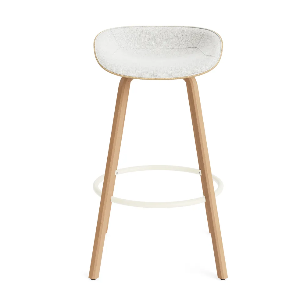 Mat Barstool barstol  fremsidepolstring 75 cm, Hallingdal 110-hemp-beech-cream steel Normann Copenhagen