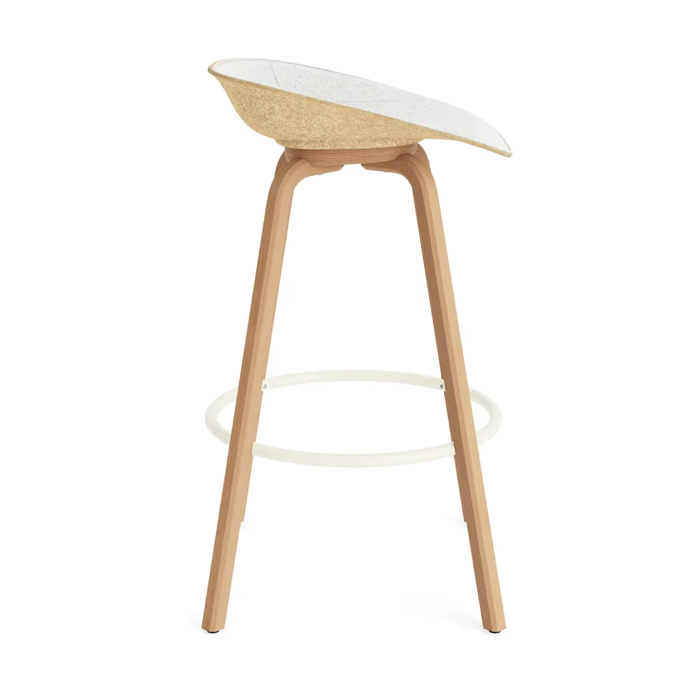 Mat Barstool barstol  fremsidepolstring 75 cm, Hallingdal 110-hemp-beech-cream steel Normann Copenhagen
