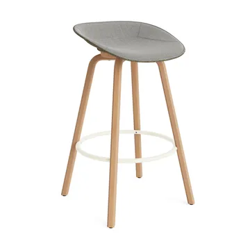Mat Barstool barstol  fremsidepolstring 75 cm - Remix 133-seaweed-beech-cream steel - Normann Copenhagen