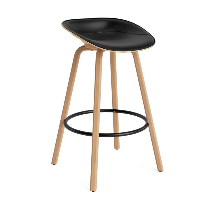 Mat Barstool barstol  fremsidepolstring 75 cm - Ultra 41599-hemp-beech-black steel - Normann Copenhagen