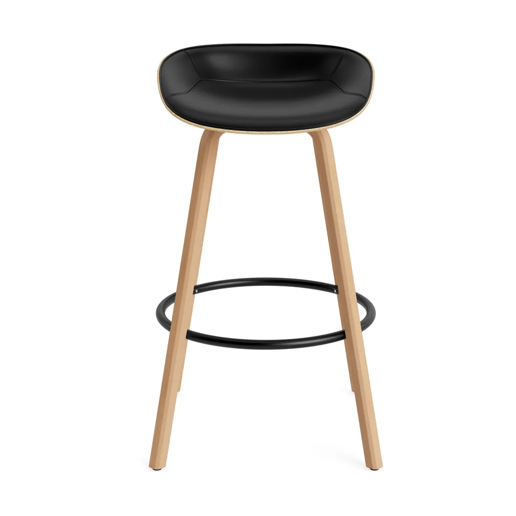 Mat Barstool barstol  fremsidepolstring 75 cm, Ultra 41599-hemp-beech-black steel Normann Copenhagen