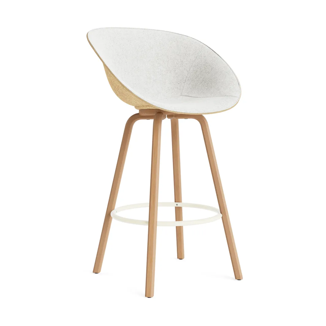 Mat karmstol fremsidepolstring 75 cm, Hallingdal 110-hemp-beech-cream steel Normann Copenhagen Mat karmstol fremsidepolstring 75 cm, Hallingdal 110-hemp-beech-cream steel Normann Copenhagen