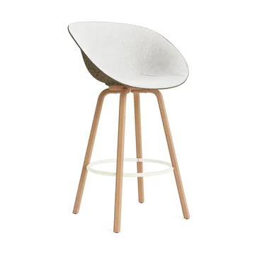 Mat karmstol  fremsidepolstring 75 cm - Hallingdal 110-seaweed-beech-cream steel - Normann Copenhagen