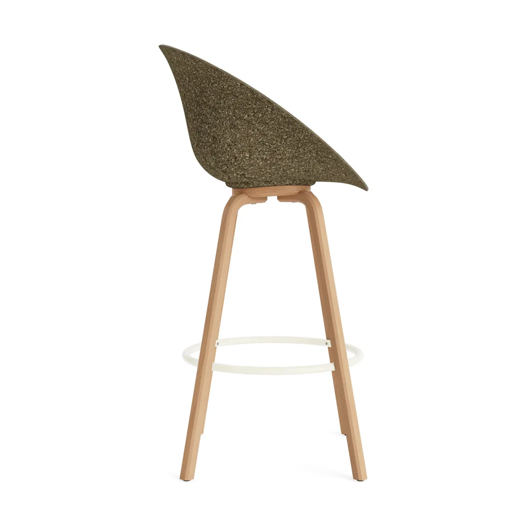 Mat karmstol fremsidepolstring 75 cm, Hallingdal 110-seaweed-beech-cream steel Normann Copenhagen Mat karmstol fremsidepolstring 75 cm, Hallingdal 110-seaweed-beech-cream steel Normann Copenhagen