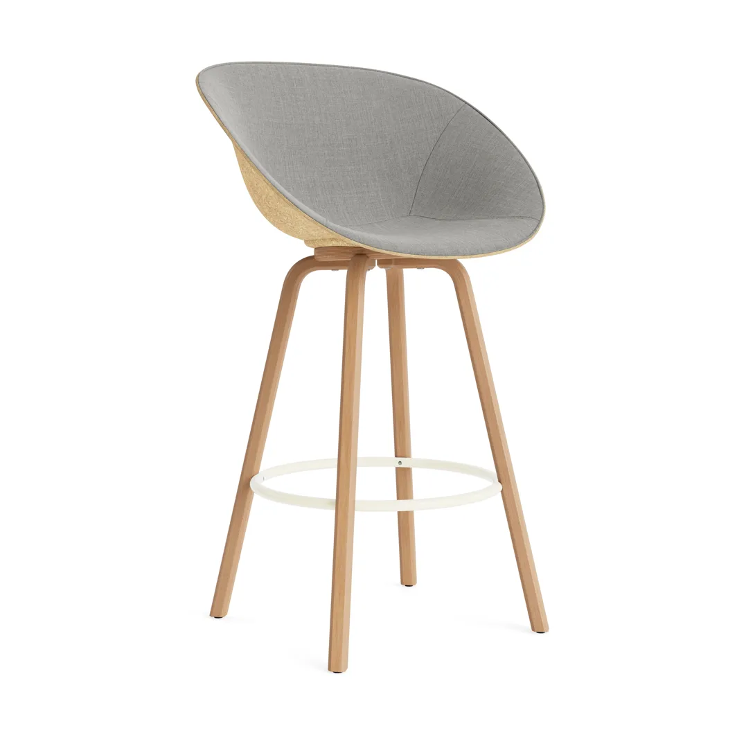 Mat karmstol fremsidepolstring 75 cm, Remix 133-hemp-beech-cream steel Normann Copenhagen Mat karmstol fremsidepolstring 75 cm, Remix 133-hemp-beech-cream steel Normann Copenhagen