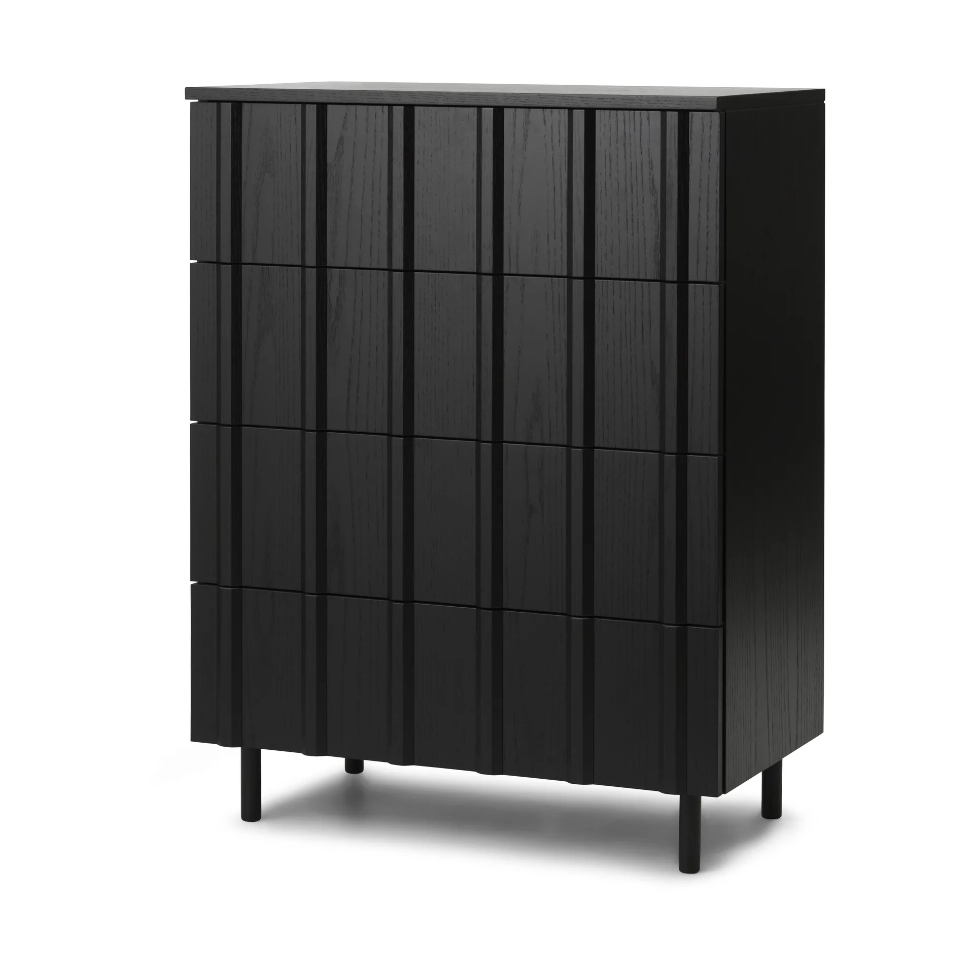 Rib kommode 4 skuffer, Soft Black Normann Copenhagen
