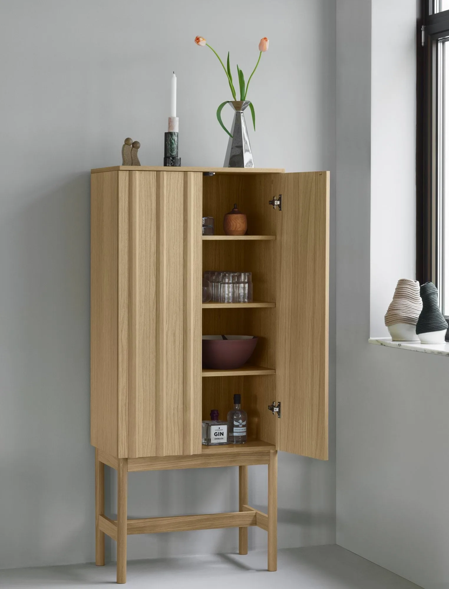 Rib skap, Oak, 166,5x70x43 cm Normann Copenhagen