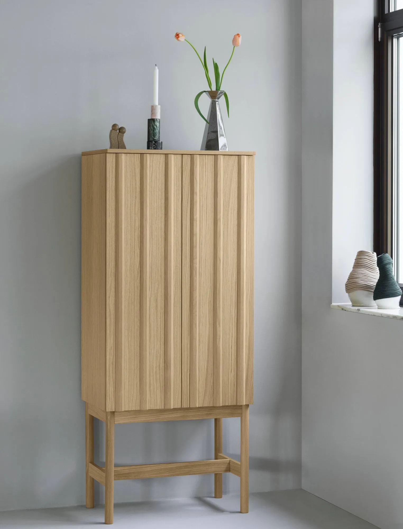 Rib skap, Oak, 166,5x70x43 cm Normann Copenhagen