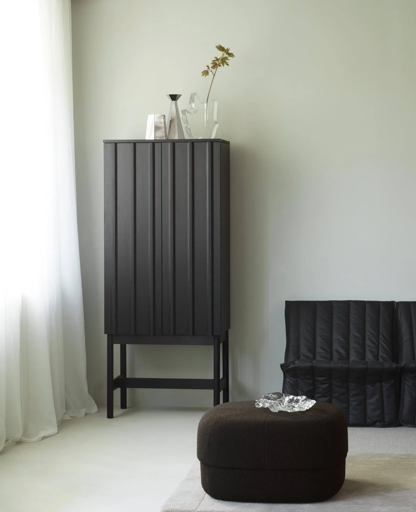 Rib skap, Soft black, 166,5x70x43 cm Normann Copenhagen