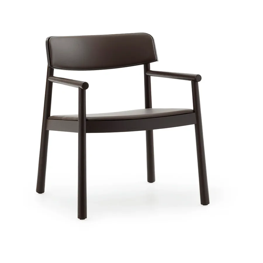 Timb lenestol, Brown ash-Ultra Leather Chocolate Normann Copenhagen