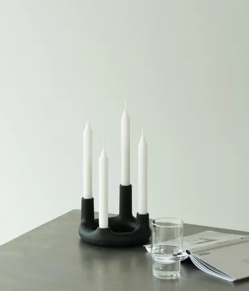 Trin lysestake - Svart, Ø17,7x11,8 cm - Normann Copenhagen