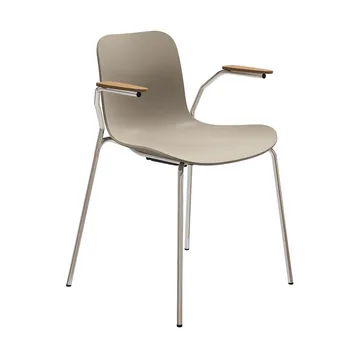 Langue stol med armlener - Warm grey-krommet stativ, armlener light smoke - NORR11