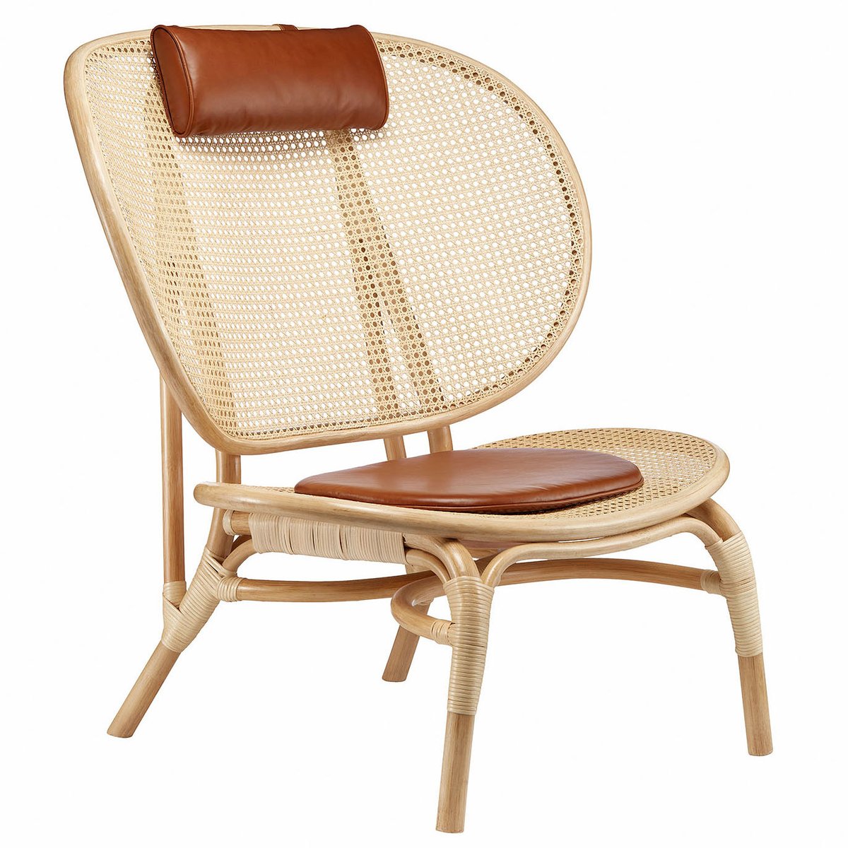 NORR11 Nomad loungestol Natur-cognac lær | Skandinavisk Design | Stoler | Brun