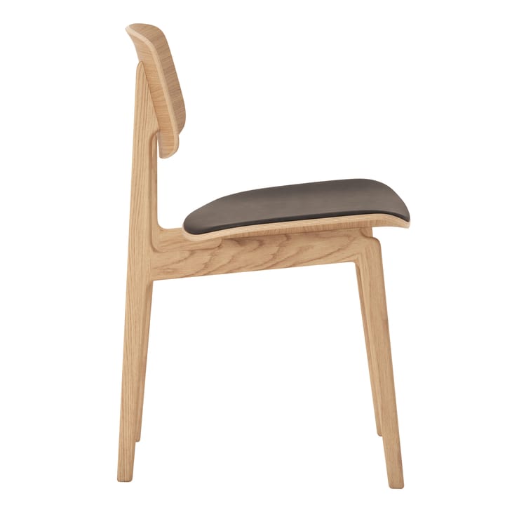 NY11 stol med lærsete eik, Dunes dark brown NORR11