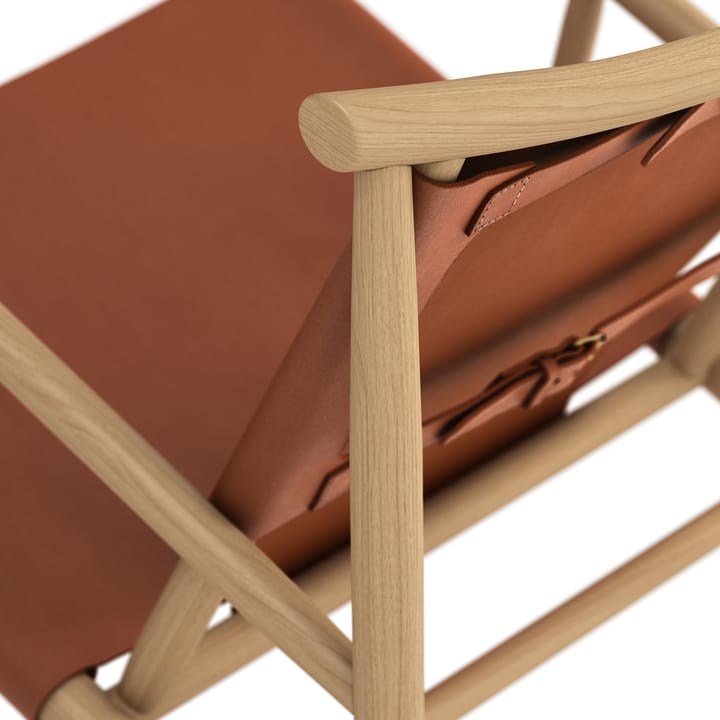 Samurai loungestol lærsete eik, Cognac NORR11