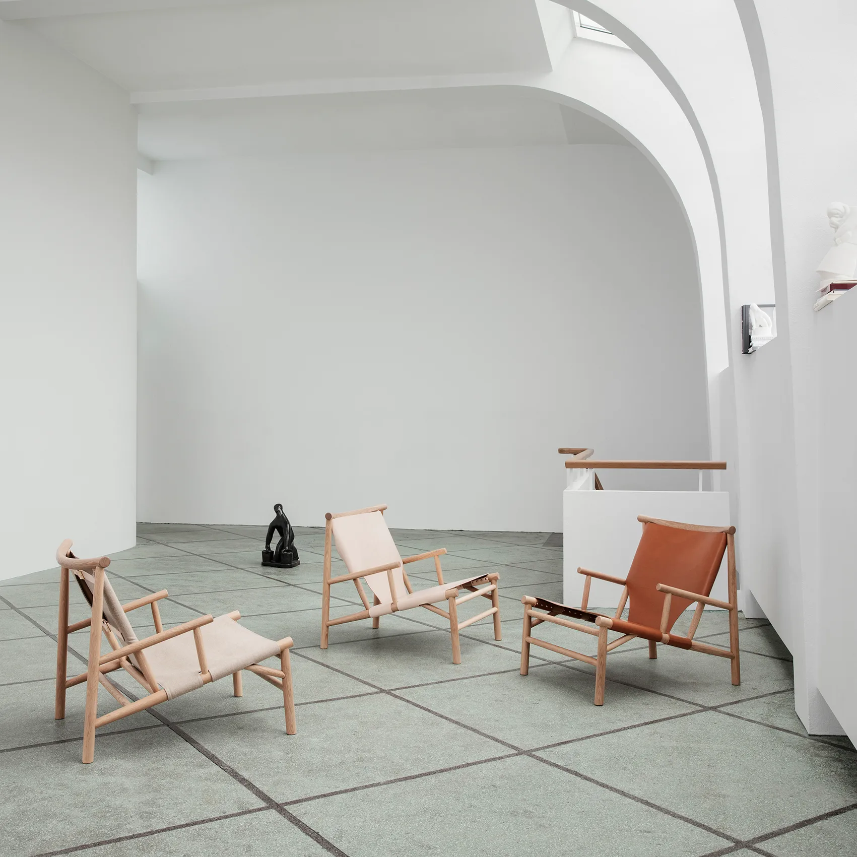 Samurai loungestol lærsete eik, Cognac NORR11