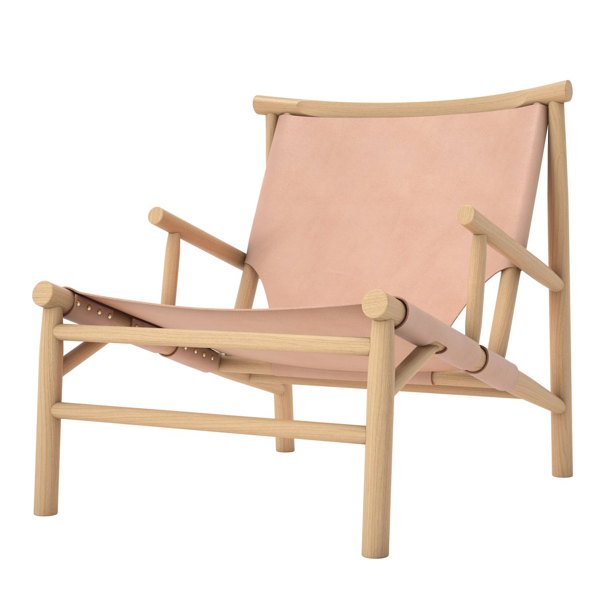 NORR11 Samurai loungestol lærsete eik Natur | Skandinavisk Design | Stoler | Beige