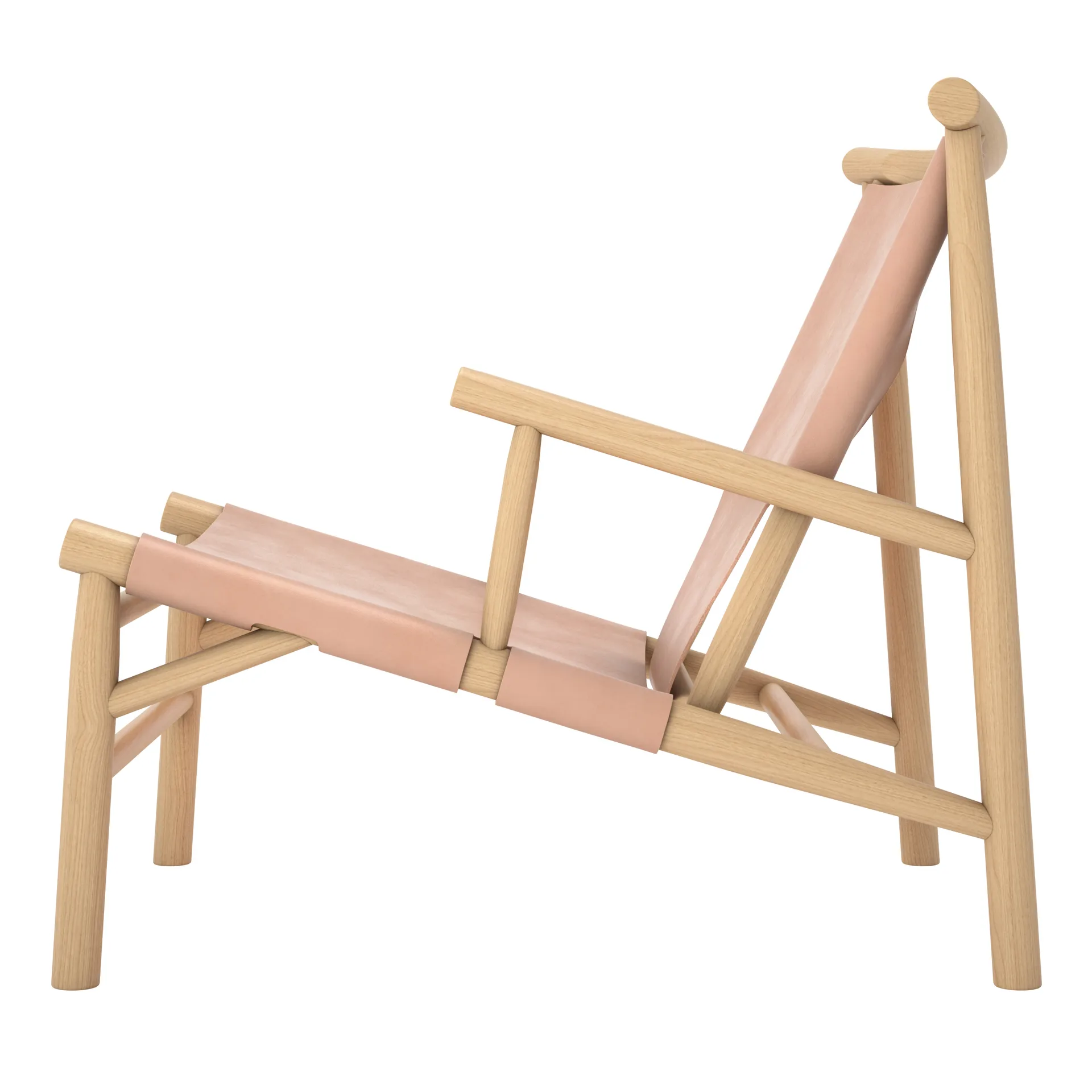 Samurai loungestol lærsete eik, Natur NORR11