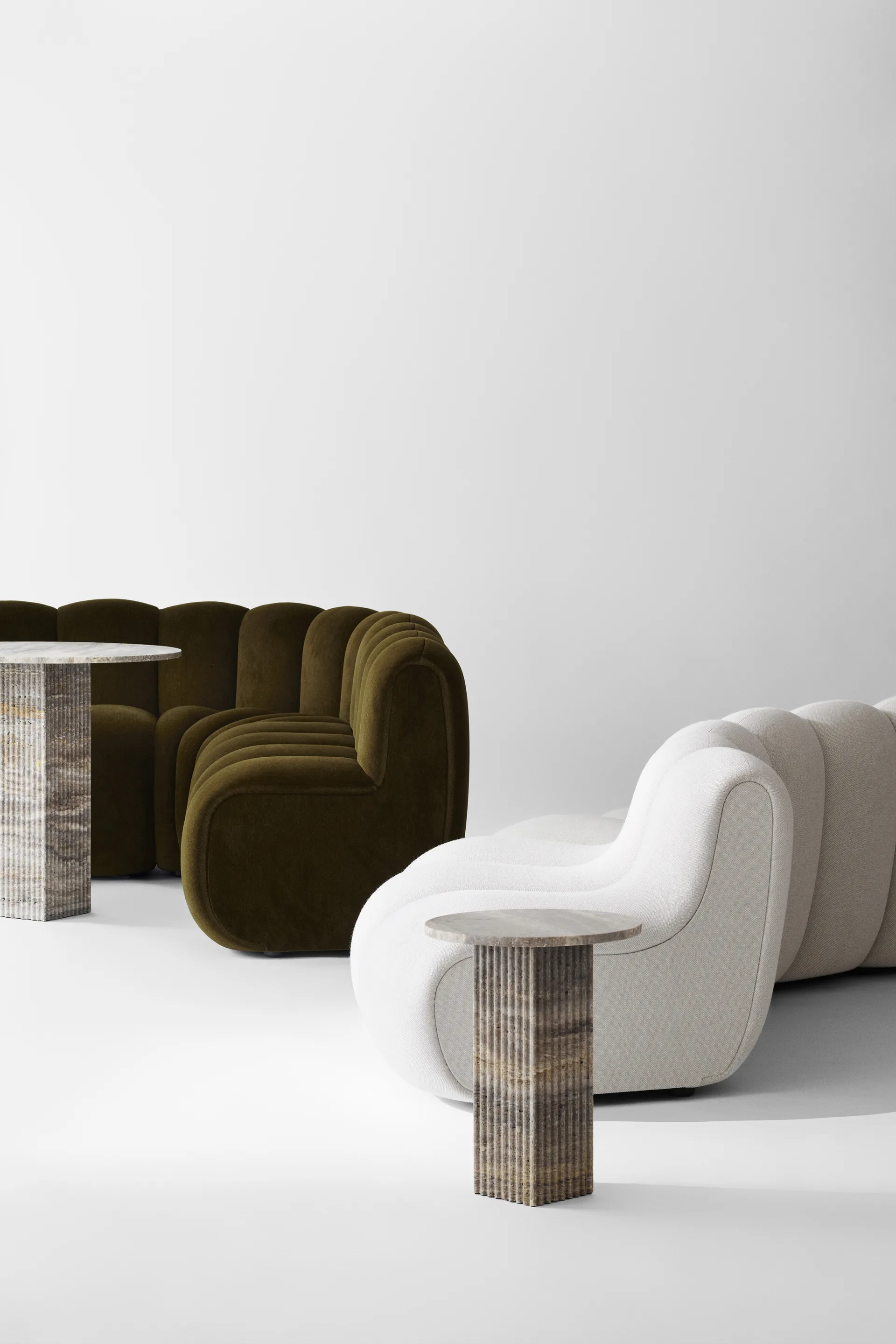 Soho sidebord, Silver travertin, Ø40x50 cm NORR11