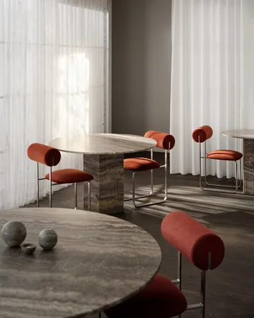 Soho spisebord - Beige travertin, Ø120x72 cm - NORR11