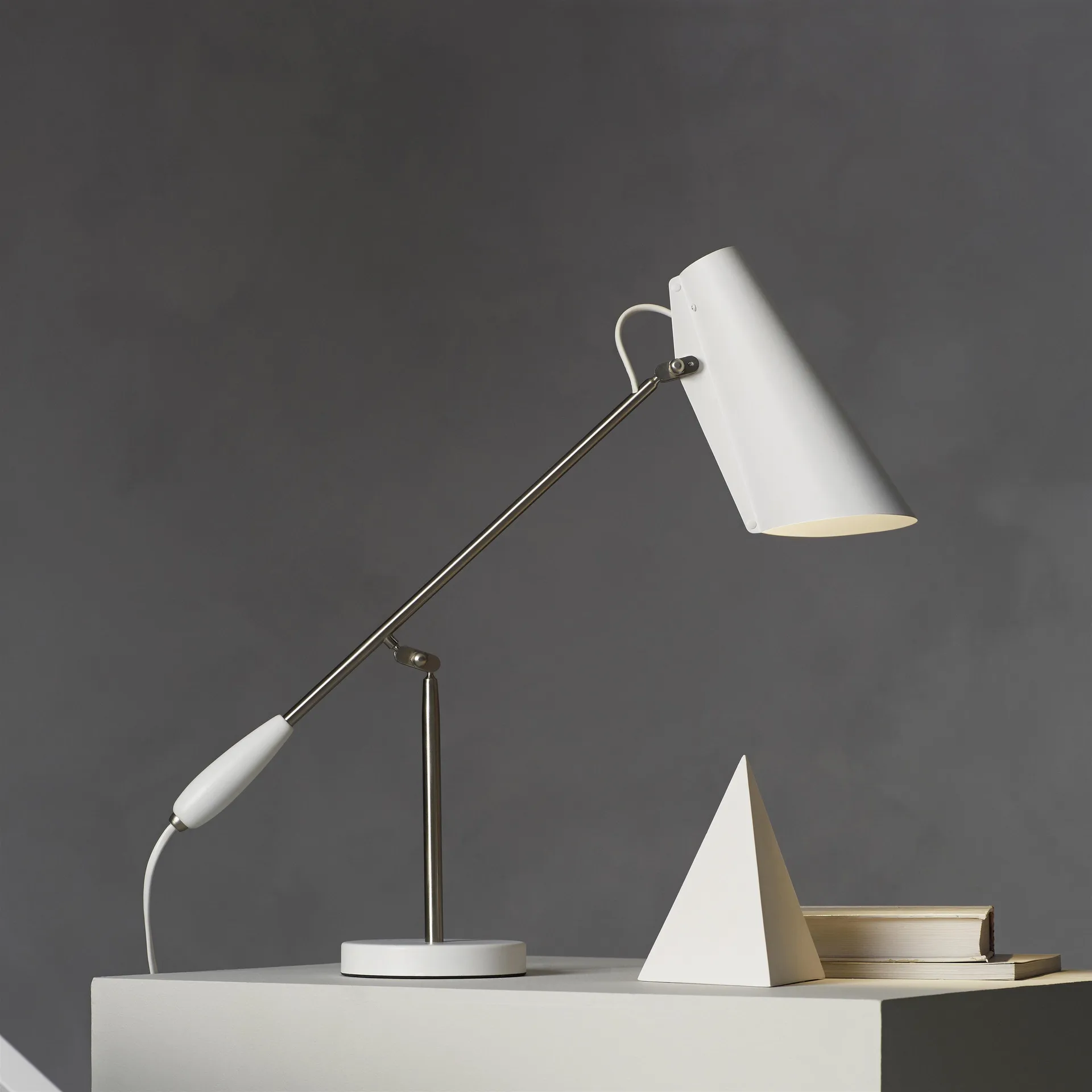 Birdy bordlampe, Hvit-metallic Northern