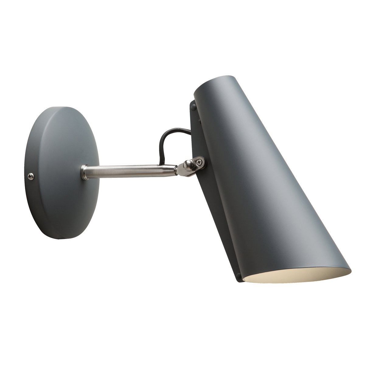 Birdy vegglampe kort Matt grå
