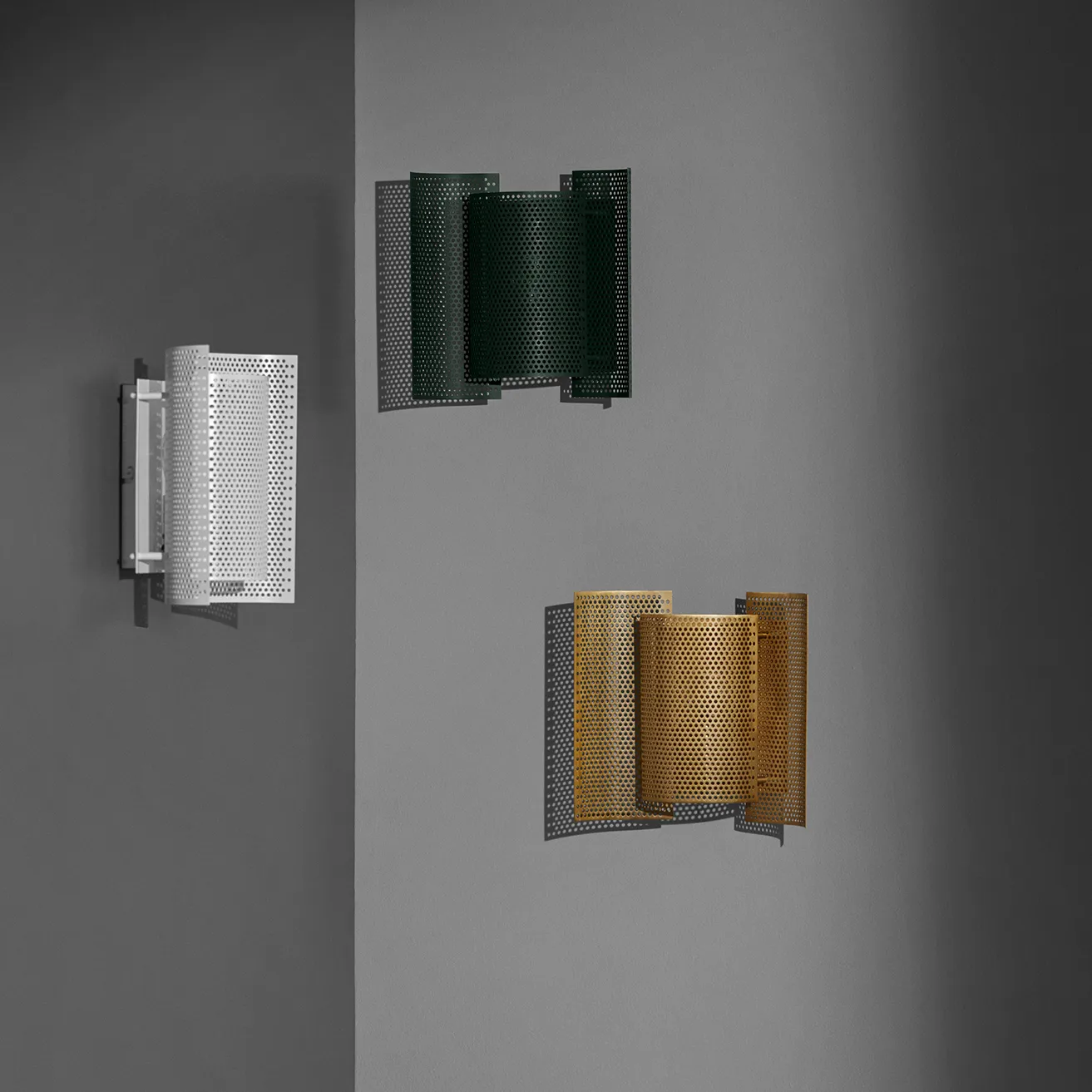 Butterfly vegglampe perforert, Hvit Northern