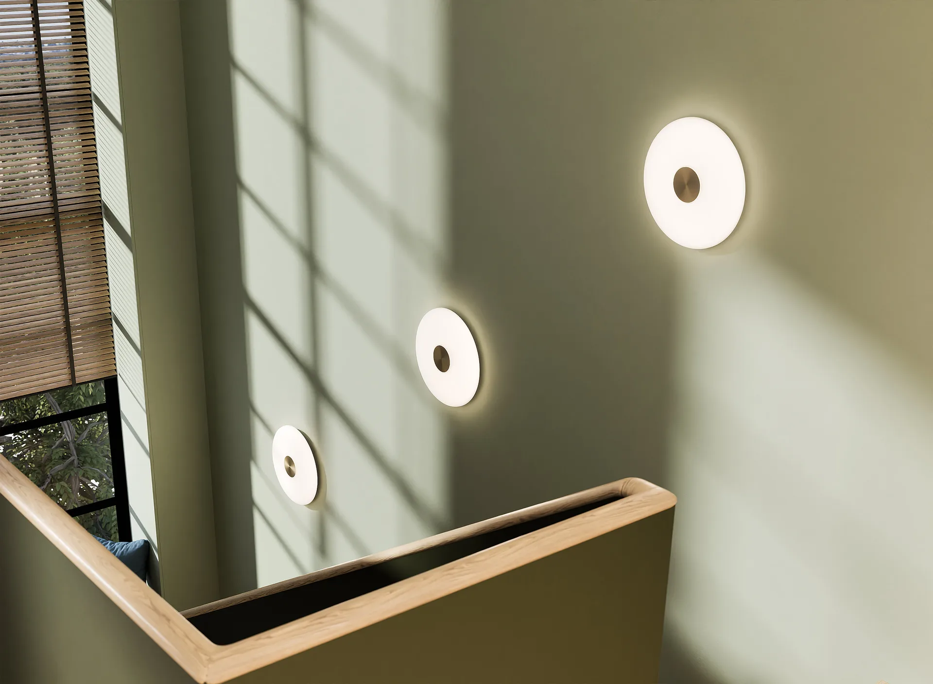 Glint vegglampe Ø 36 cm, Opalglass hvit Northern