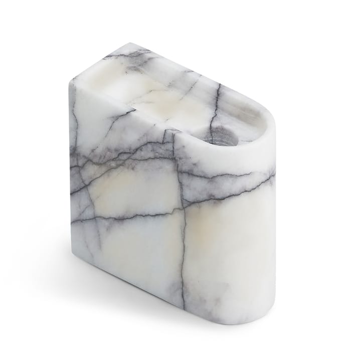 Monolith lysholder low - Mixed white marble - Northern