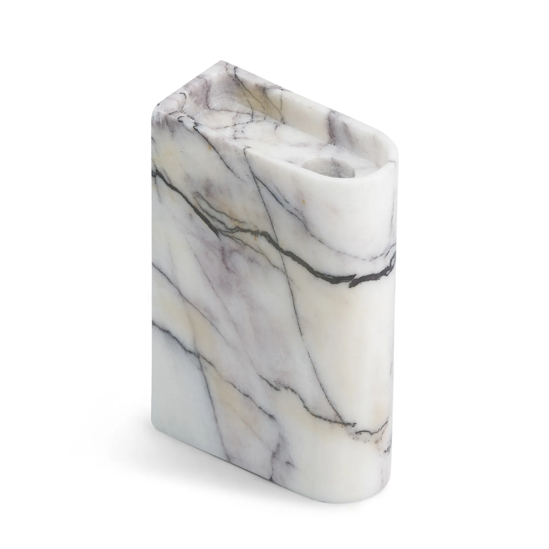 Monolith lysholder medium, Mixed white marble Northern