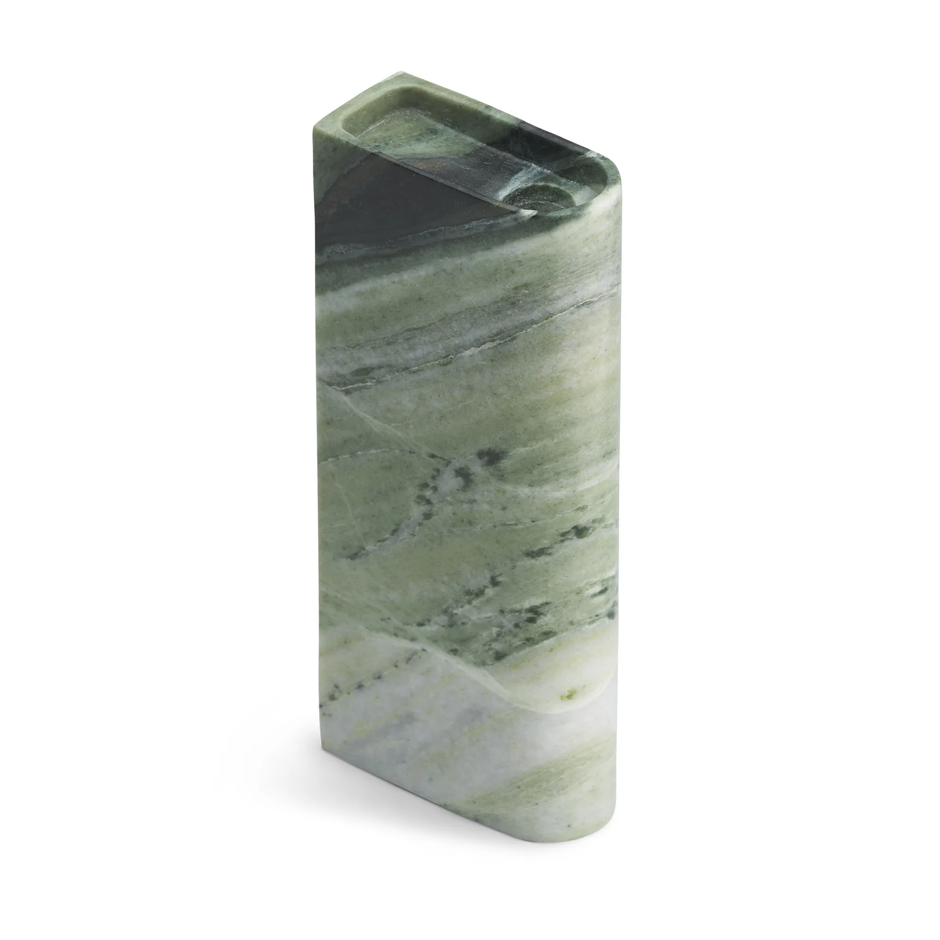Monolith lysholder tall, Mixed green marble Northern