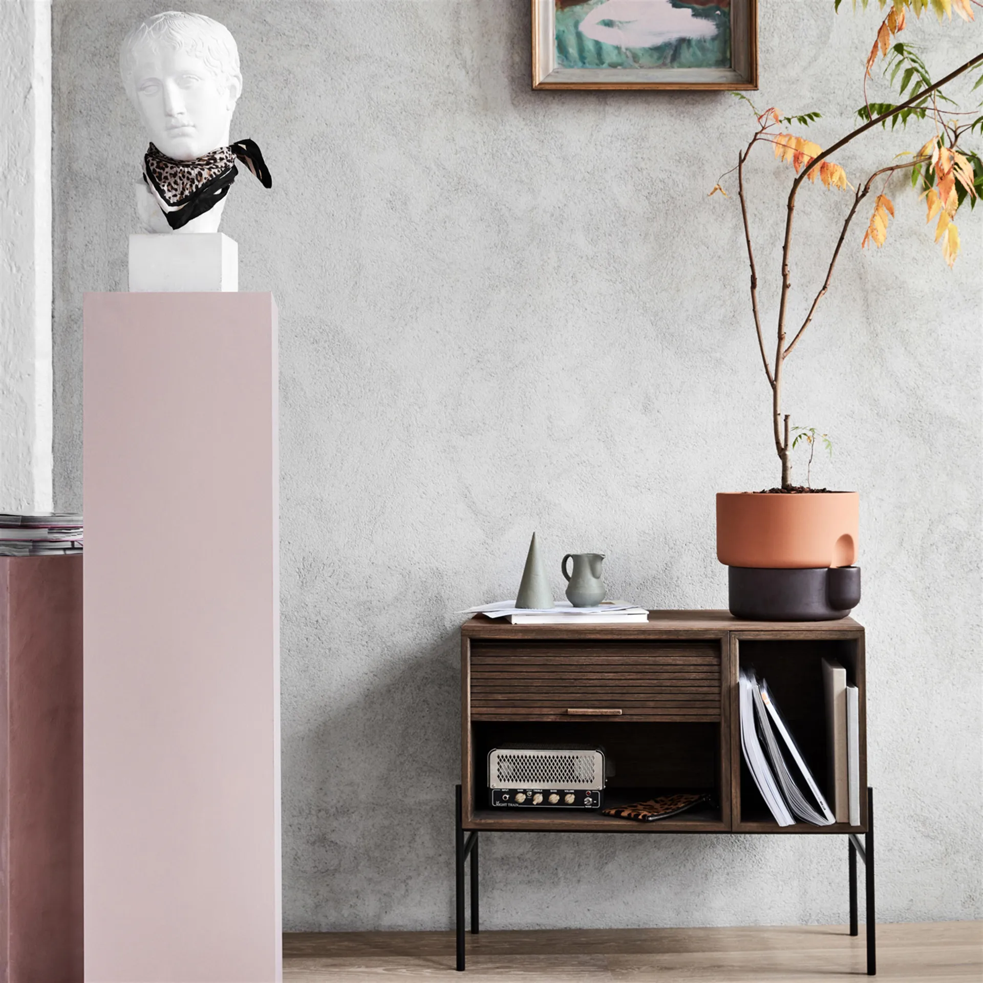 Oasis selvvannende krukke stor Ø27.5 cm, Mørkbrun Northern