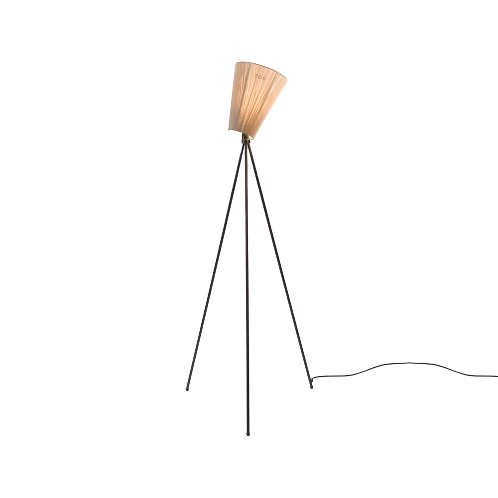 Oslo Wood gulvlampe, Beige, matt stativ Northern