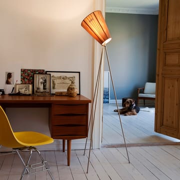 Oslo Wood gulvlampe - caramel, lysegrått stativ - Northern