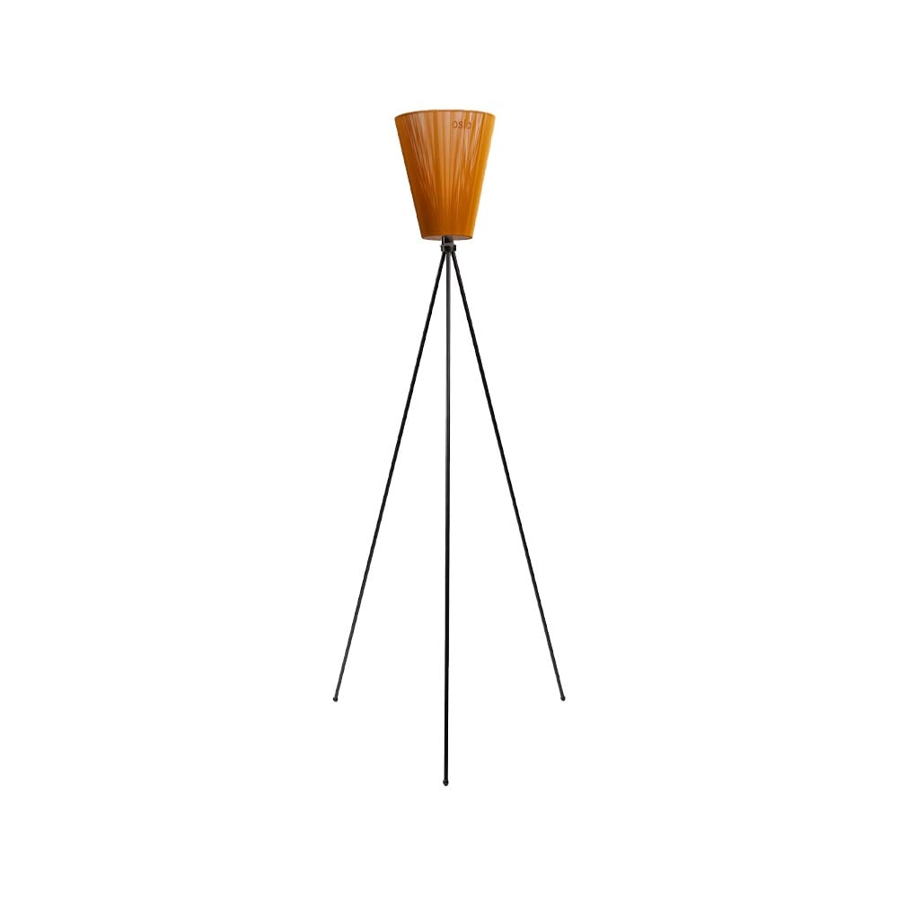 Bilde av Northern Oslo Wood gulvlampe Caramel matt sort stativ