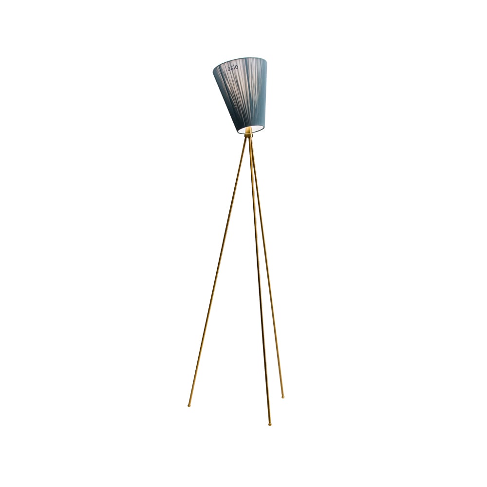 Bilde av Northern Oslo Wood gulvlampe Green gyllent stativ