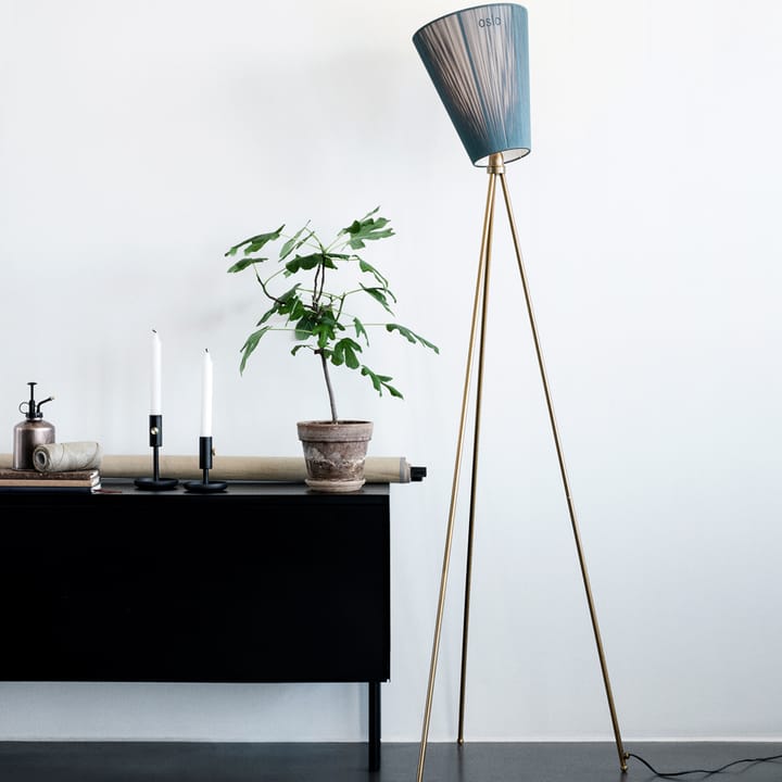 Oslo Wood gulvlampe, Green, matt sort stativ Northern