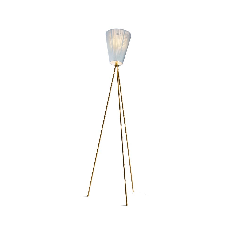 Bilde av Northern Oslo Wood gulvlampe Light blue gyllent stativ