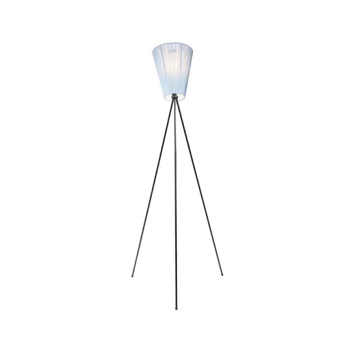 Oslo Wood gulvlampe - Light blue, matt sort stativ - Northern