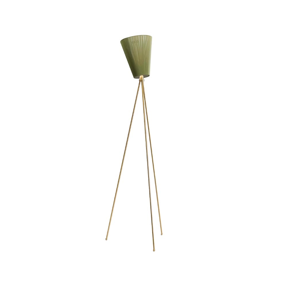 Bilde av Northern Oslo Wood gulvlampe Olive green gyllent stativ