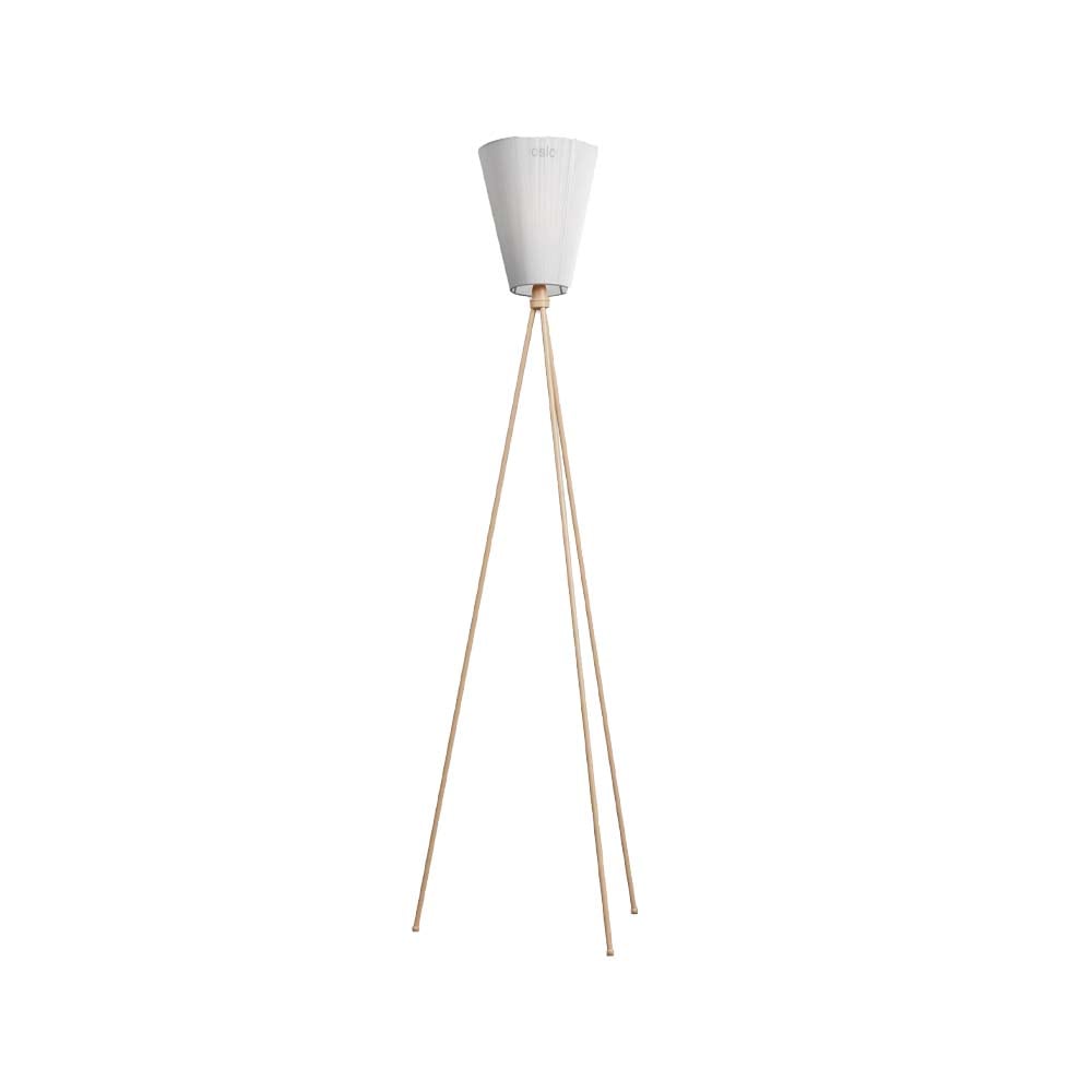 Bilde av Northern Oslo Wood gulvlampe White beige stativ