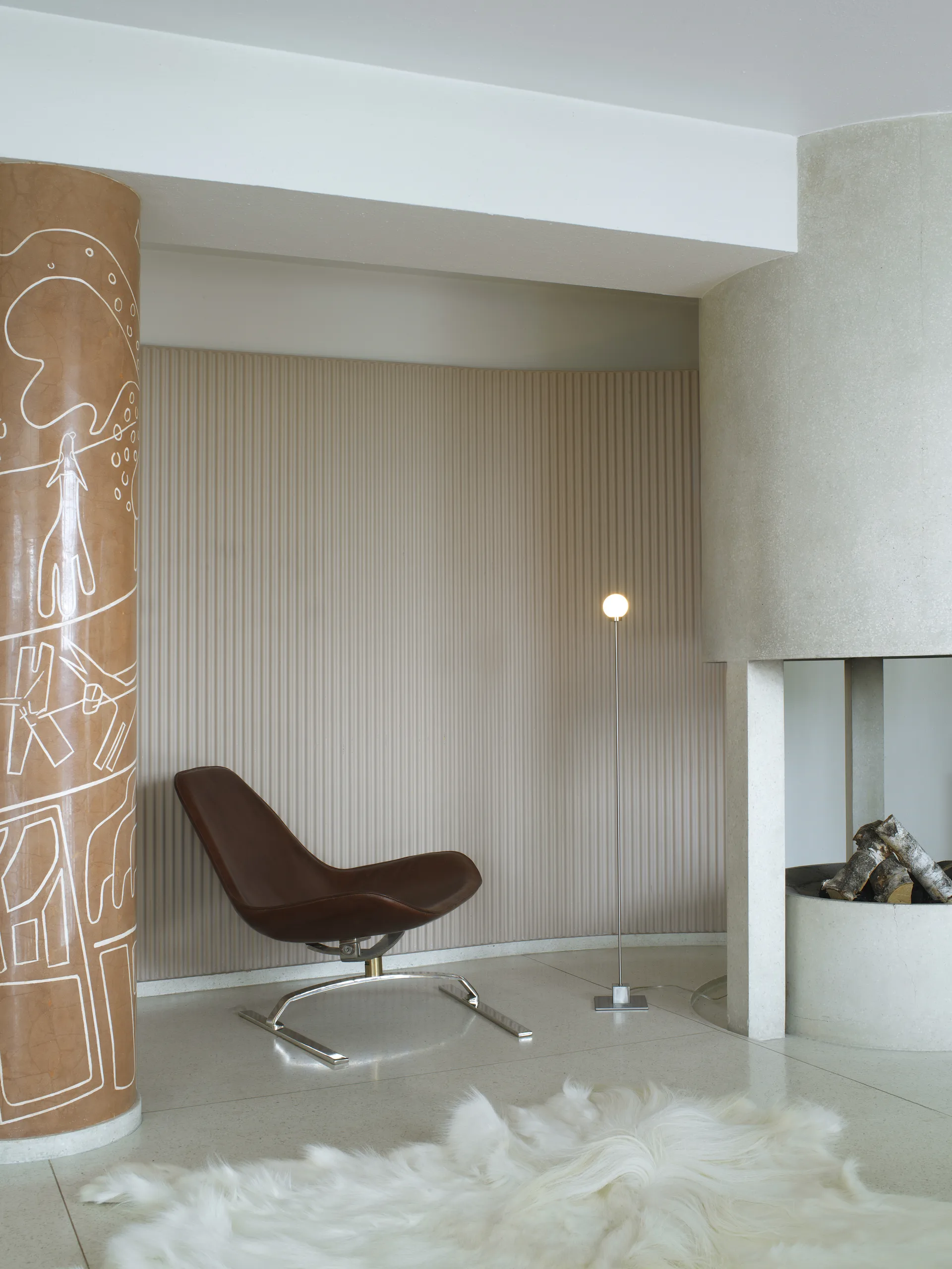 Snowball gulvlampe 117 cm, Steel Northern