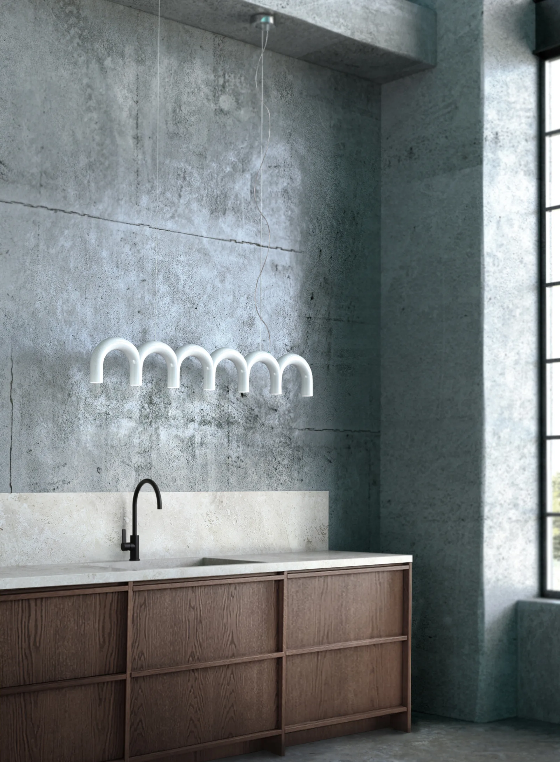 Arch takpendel 125,6 cm, White Oblure