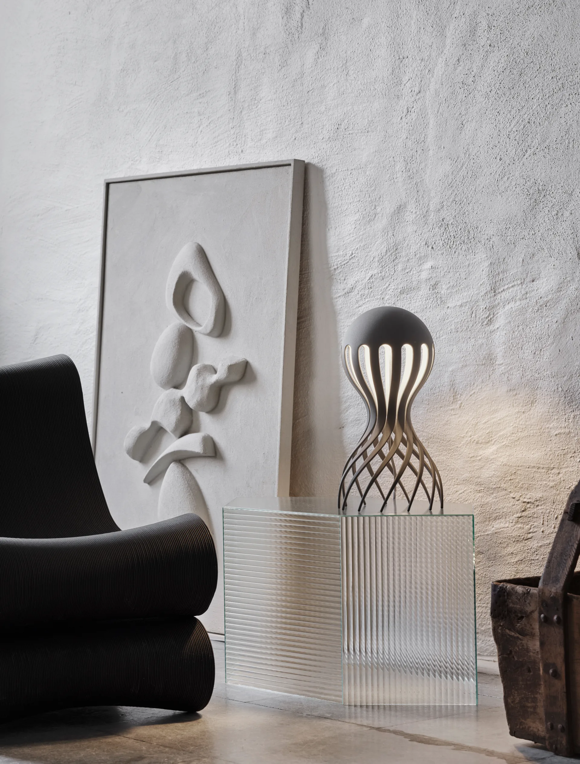 Cirrata bordlampe 44,4 cm, Grey Oblure