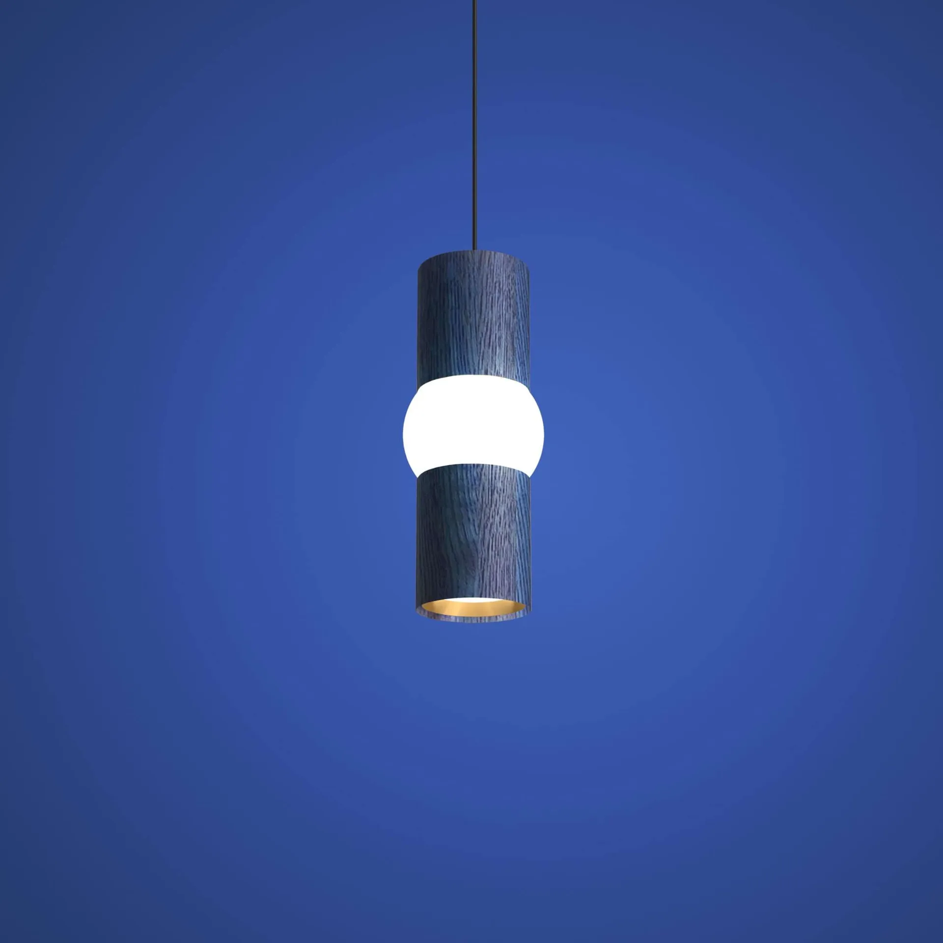 Lightbone pendel, Small 24 cm, blå eik Oblure