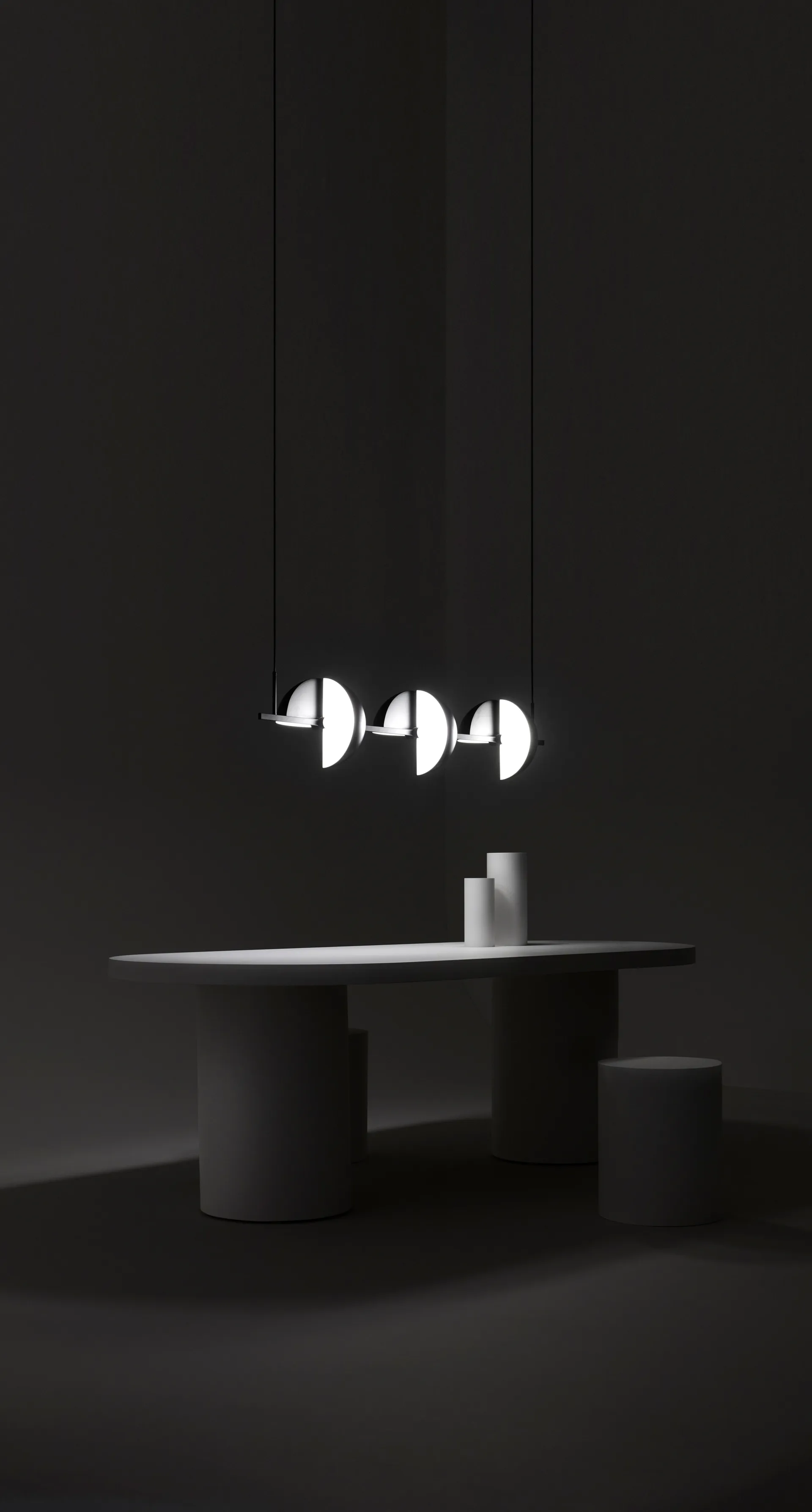 Trapeze triplette takpendel 140 cm, Black Oblure