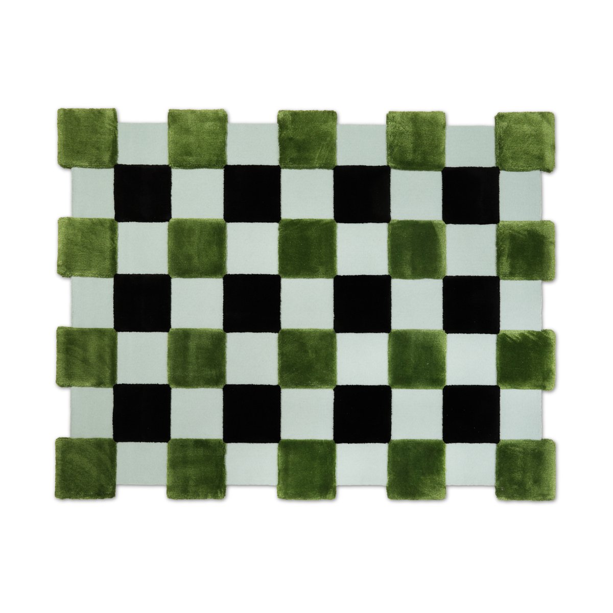 Bilde av Ogeborg ODC Segment Rug Collection Square teppe Green-black-mint 142x198 cm