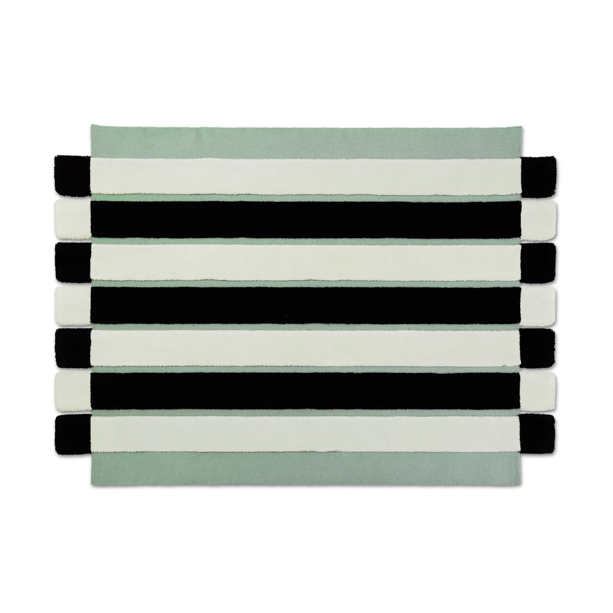 Bilde av Ogeborg ODC Segment Rug Collection Stripe Chess teppe Mint-white-black 200x300 cm