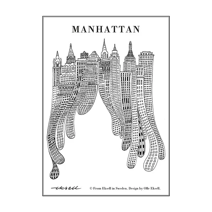 Manhattan plakat, 50x70 cm Olle Eksell