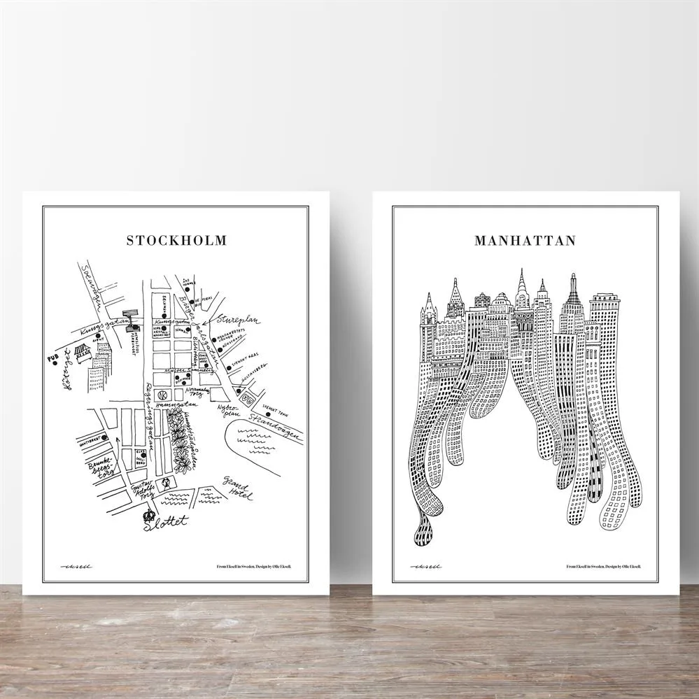 Manhattan plakat, 50x70 cm Olle Eksell